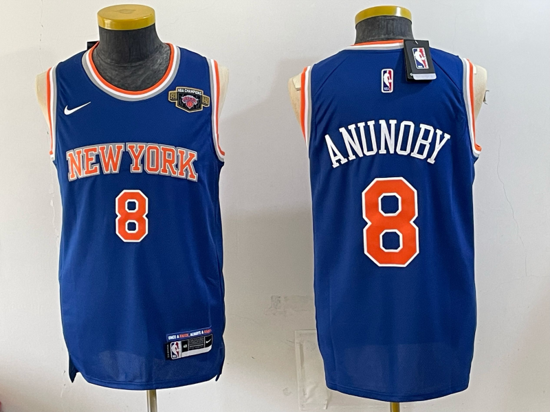 Men New York Knicks #8 Anunoby blue 2026 Nike NBA jersey 07230013->new york knicks->NBA Jersey